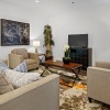 a living room with a couch and a coffee table